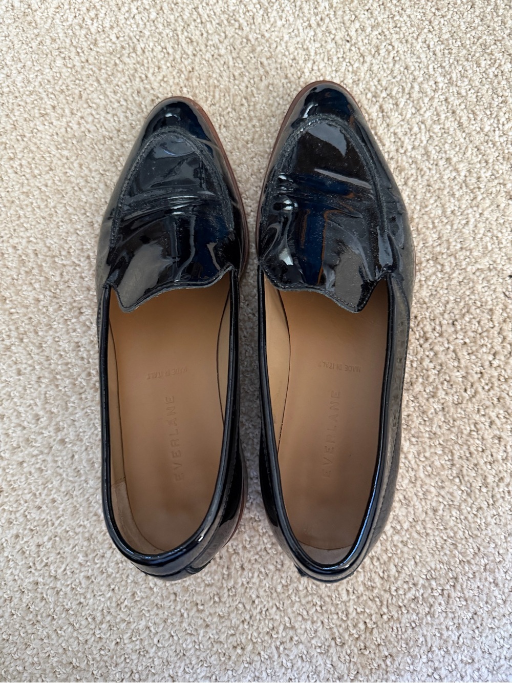Everlane Black Patent Leather Loafers